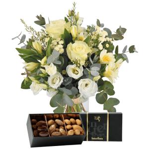 Livraison Fleurs et Chocolats : Paradis blanc et ses amandes au chocolat - Interflora