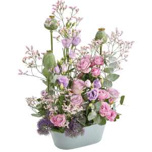 Sentimental'O : assemblage de fleurs mauve et parme