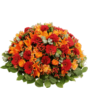 Fleurs Enterrement Interflora : Coussin rond de fleurs naturelles - Collection Deuil