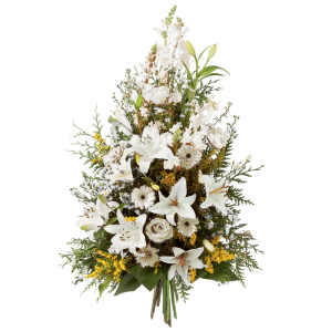 Gerbe Interflora - Symphonie blanc - Livraison Enterrement