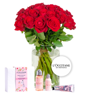 Brassée passion et son coffret beauté L'Occitane - Livraison par Chronopost - L'atelier Interflora - Interflora