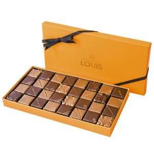 Coffret pralinés chocolat noir et lait X 32 - Chocolats Louis - Livraison par Chronopost - L'atelier Interflora - Interflora