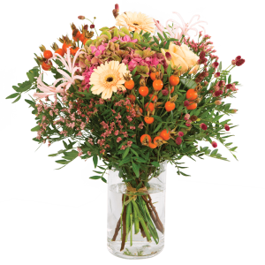 Couleurs d'automne - Bouquet du mois - Rapidité : Remise en main propre en - de 4h - Qualité garantie : bouquet réalisé par un artisan fleuriste