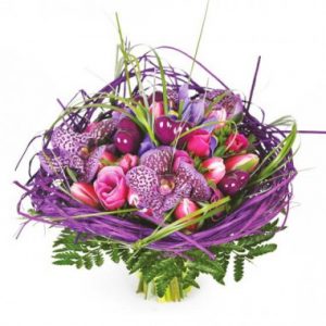 Bouquet de fleurs mauve So-Chic